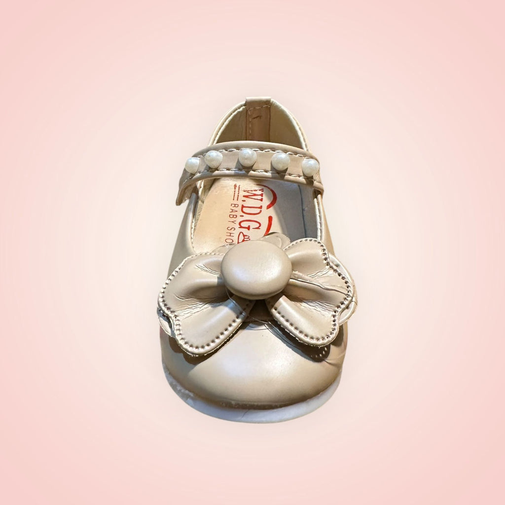Baby Girls Pearl-Strap Flower Ballerina Flats (Sizes 17–20)